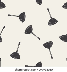 toilet plunger doodle seamless pattern background