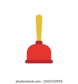 Toilet plunger flat icon, cleaning supplies vector, bathroom accessories design illustration, isolated on white background. 