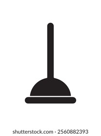 Toilet plunger icon. Black Plunger icon on white background. Vector illustration