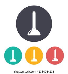 Toilet plunger illustration. Plumber vector icon