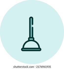 Toilet plunger, illustration, vector on a white background.