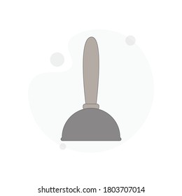 Toilet Plunger isolated vector flat illustration on white