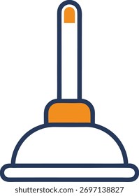 Vetor de cor do contorno do êmbolo do toalete