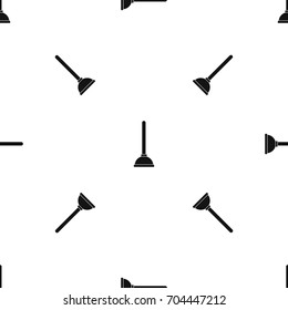 Toilet plunger pattern repeat seamless in black color for any design. Vector geometric illustration