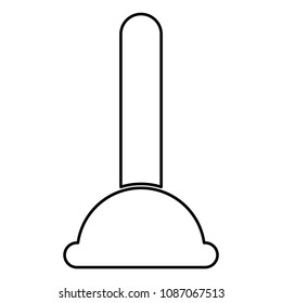 Toilet plunger sanitary tools household cleaning icon black color outline