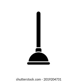 Toilet Plunger Silhouete Vector Icon Illustration