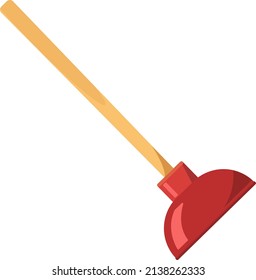 Toilet Plunger utensil, illustration, vector on a white background.