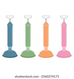 Toilet plunger vector illustration on white background. Plunger toilet tool for cleaning drain lines.