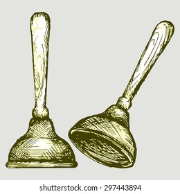 Toilet plunger. Vector Image