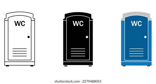 toilet portable icon. Design vector of public toilet portable various style