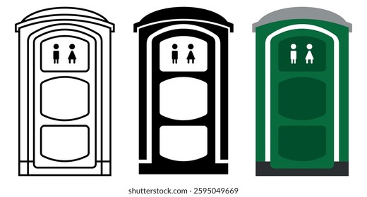 toilet portable icon. Design vector of public toilet portable in various style