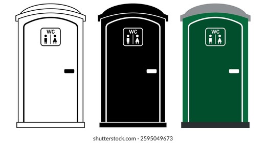 toilet portable icon. Design vector of public toilet portable in various style