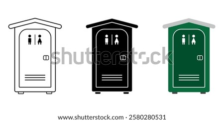toilet portable icon. Design vector of public toilet portable in various style