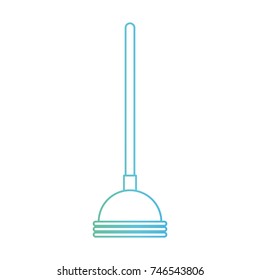 toilet pump in degraded green to blue color contour vector illustration