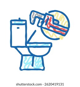 toilet repair doodle icon sketch vector. toilet repair sign. isolated symbol illustration