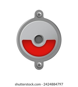 Toilet or restroom locks green and red round metal isolated on white. Occupied and Free. Regular public restroom door mechanism indicating. Vector