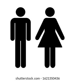 toilet Restroom Sign Icon For Public Navigation symbol. international sign for Restroom on a white background