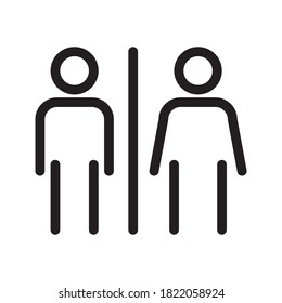 toilet Restroom Sign Icon For Public Navigation symbol. international sign for Restroom on white background