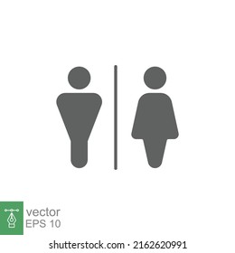 Toilet restroom sign icon. Public navigation symbol. Simple solid style. Vector illustration isolated on white background. EPS 10