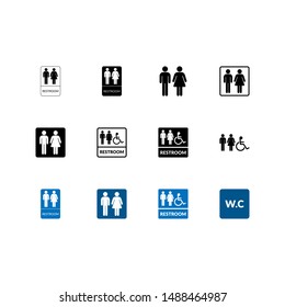 toilet Restroom Signs Icon Collection For Public Navigation symbol. international sign for Restroom. people