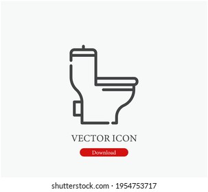 Toilet, Restroom vector icon. Editable stroke. Symbol in Line Art Style for Design, Presentation, Website or Apps Elements, Logo. Pixel vector graphics - Vector