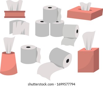 Toilet roll art. Toilet paper. Paper napkin box