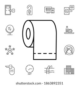 Toilet roll flat vector icon in hotel service pack