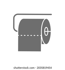 Toilet roll grey icon. Isolated on white background