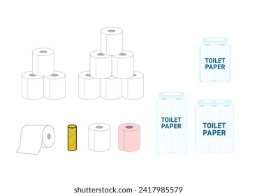 It is toilet roll illustration set.