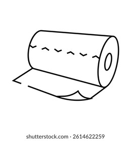 toilet roll paper towel line icon vector. toilet roll paper towel sign. isolated contour symbol black illustration