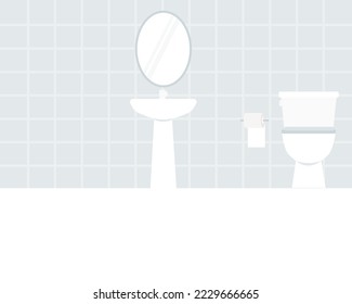 Toilet room background in flat vector.