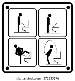 Toilet rules stickers set