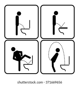 Toilet rules stickers set