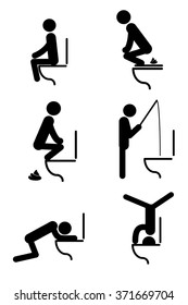 Toilet rules stickers set