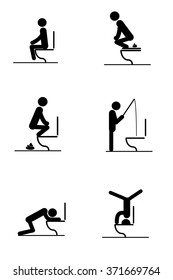 Toilet rules stickers set