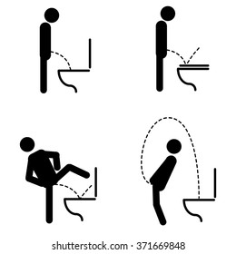 Toilet rules stickers set