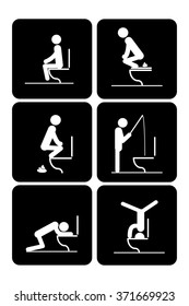 Toilet rules stickers set