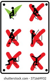 Toilet rules stickers set