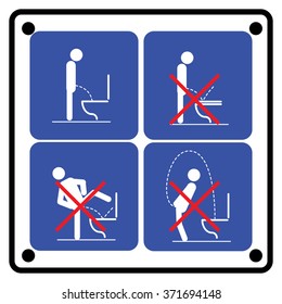 Toilet Rules Stickers Set Stock Vector (Royalty Free) 371694148 ...