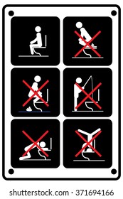 Toilet rules stickers set