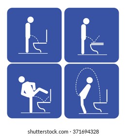 Toilet Rules Stickers Set Stock Vector (Royalty Free) 371694328 ...