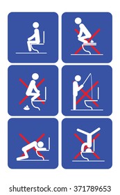 Toilet rules stickers set