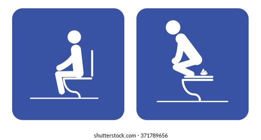 Toilet rules stickers set