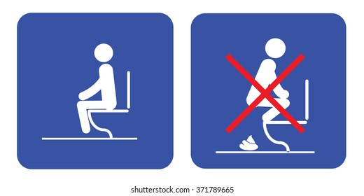 Toilet rules stickers set