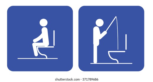Toilet rules stickers set