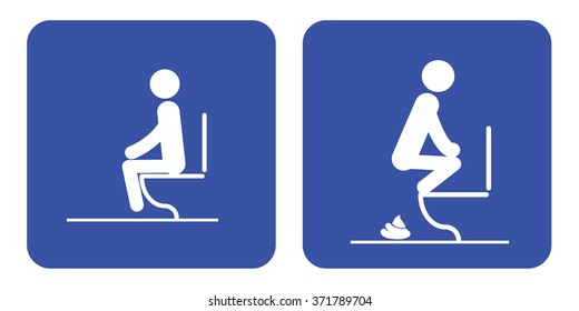 Toilet rules stickers set