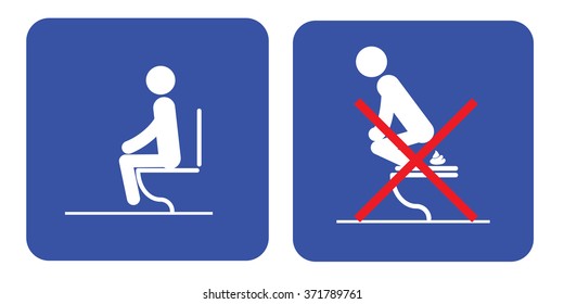 Toilet rules stickers set