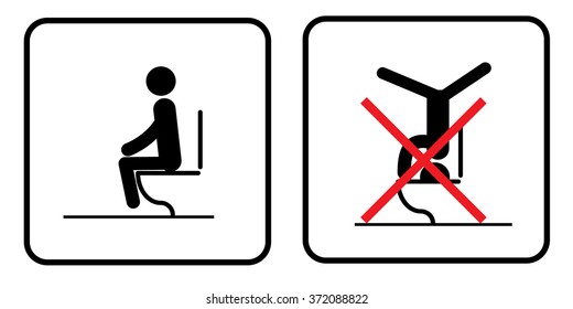 Toilet Rules Stickers Set Stock Vector (Royalty Free) 372766591