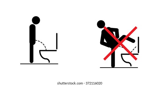 Toilet rules stickers set