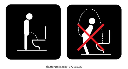 Toilet rules stickers set